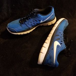 Blue Nike Flex Run Mens Training Shoes